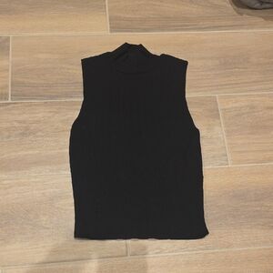 Zara Black Ribbed Tank Top